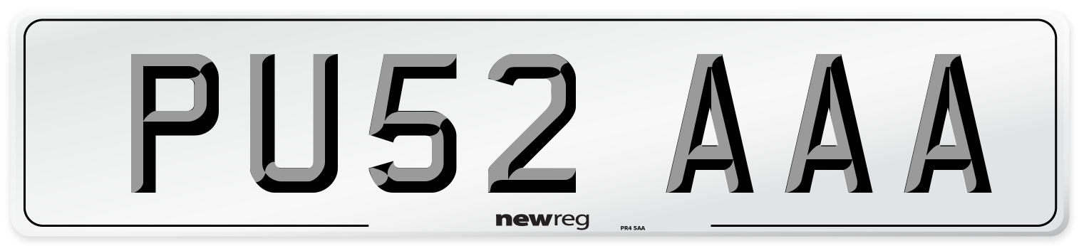 PU52 AAA Number Plate from New Reg